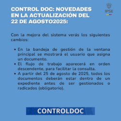 Control Doc: Novedades 22 de Agosto 2025​